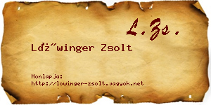 Lőwinger Zsolt névjegykártya